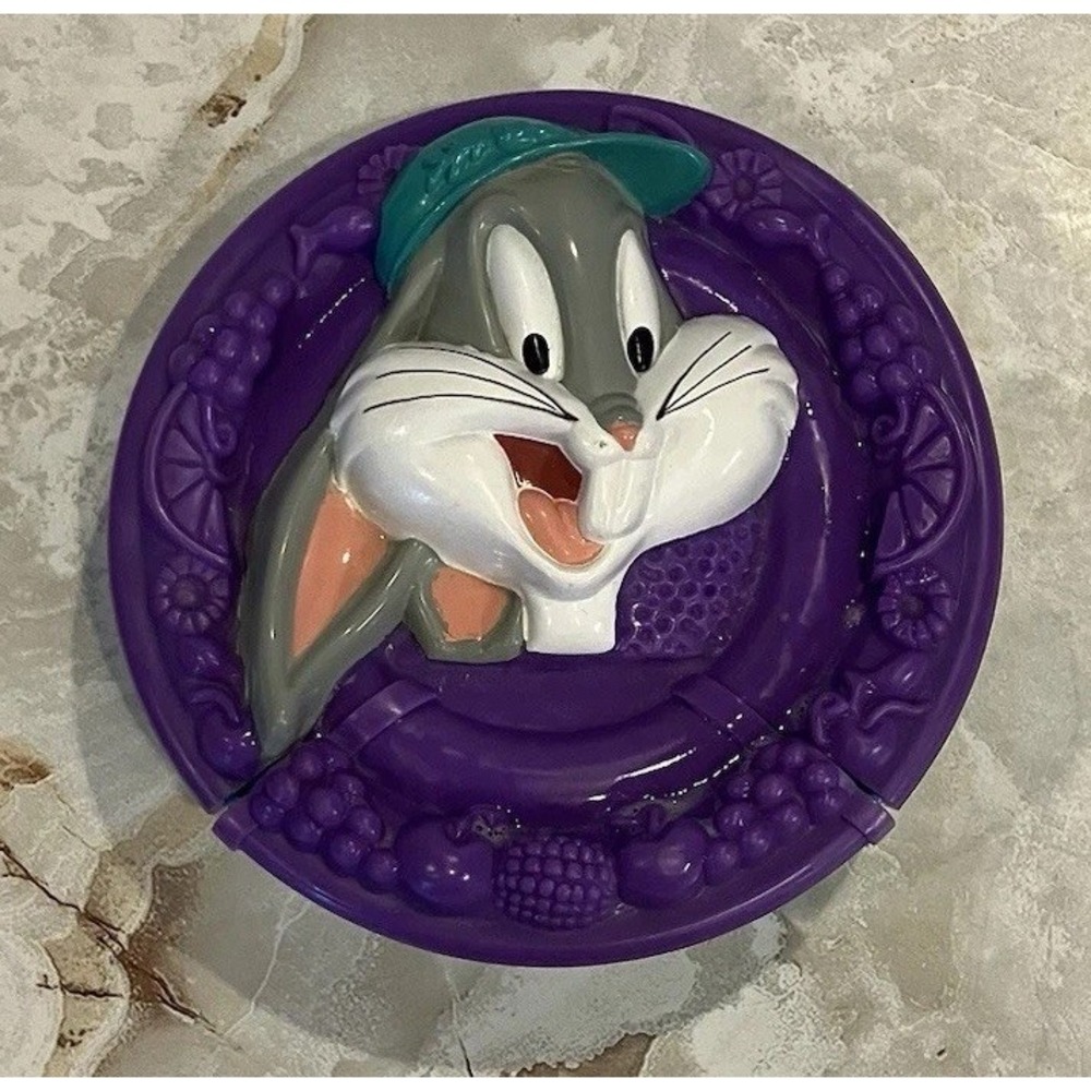 1993 Bugs Bunny Snack Bowl With Flip Lid Warner Brothers LOONEY TUNES